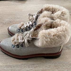Kate Spade Rosalie Faux Fur Trimmed Boots - Size 8